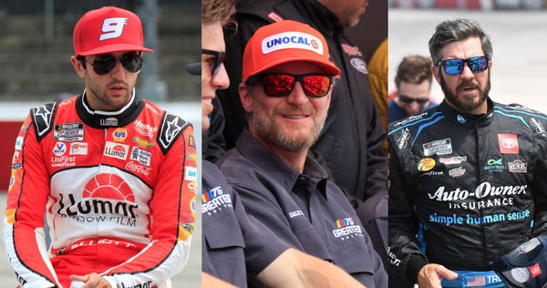 Chase Elliott, Dale Earnhardt Jr and Martin Truex Jr