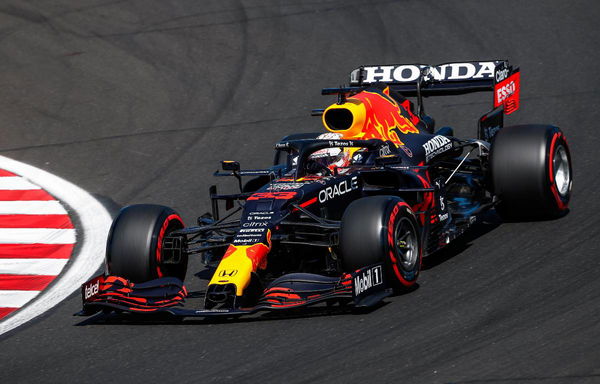 Max Verstappen in Action Red Bull Honda Hungary 2021