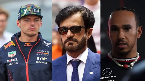 Max Verstappen, Ben Sulayem, and Lewis Hamilton