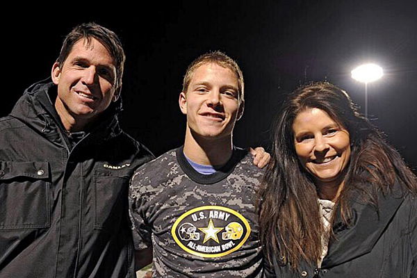 Christian McCaffrey with parents