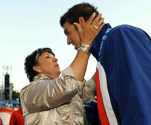 Michael Phelps and his mother