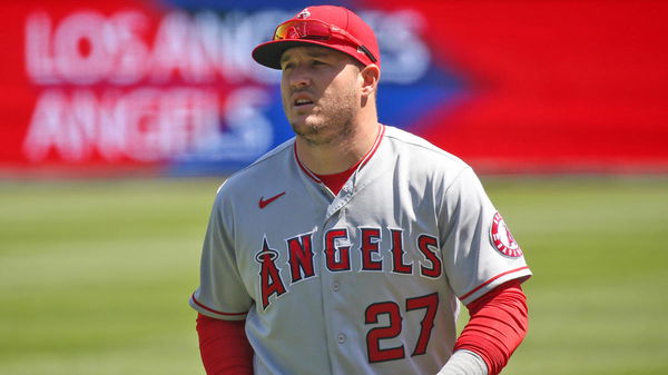 Mike Trout with the Los Angeles Angels