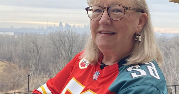 Super Bowl 2023: Mama Kelce's split Eagles-Chiefs jacket designed by  Maryland business owner