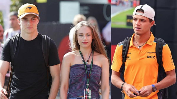 oscar Piastri, Lily Zneimer and Lando Norris