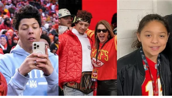 Patrick Mahomes, Jackson Mahomes and Randi Mahomes