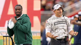Mike MacDonald and Jalen Milroe
