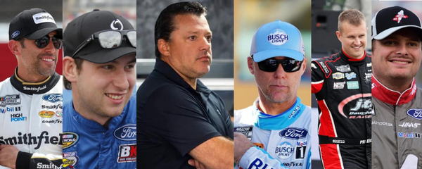 Aric Almirola, Chase Briscoe, Tony Stewart, Kevin Harvick, Ryan Preece and Cole Custer