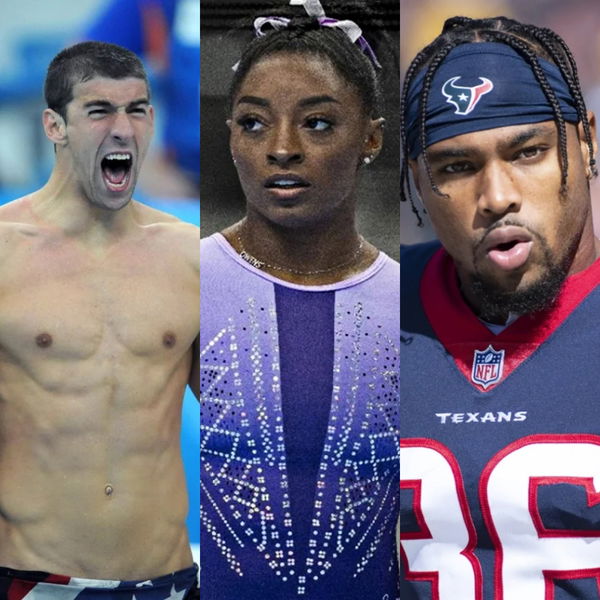 Simone Biles, Michael Phelps and Jonathan Owens