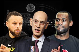 Stephen Curry, Adam Silver, LeBron James