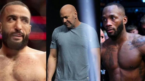 Belal Muhammad Dana White and Leon Edwards